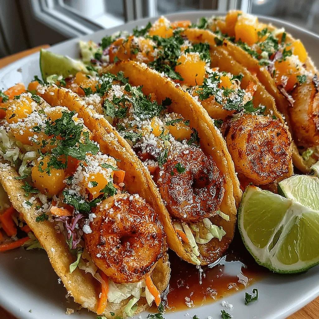 As summer approaches, the desire for vibrant, fresh flavors intensifies, and what better way to celebrate the season than with a dish that encapsulates the essence of tropical bliss? Enter the Tropical Breeze Shrimp Tacos with Peach Slaw. This recipe is a delightful fusion of succulent shrimp, sweet peaches, and crunchy vegetables, all wrapped in warm corn tortillas. It's not just a meal; it's an experience that transports your taste buds to sun-soaked beaches and balmy evenings.