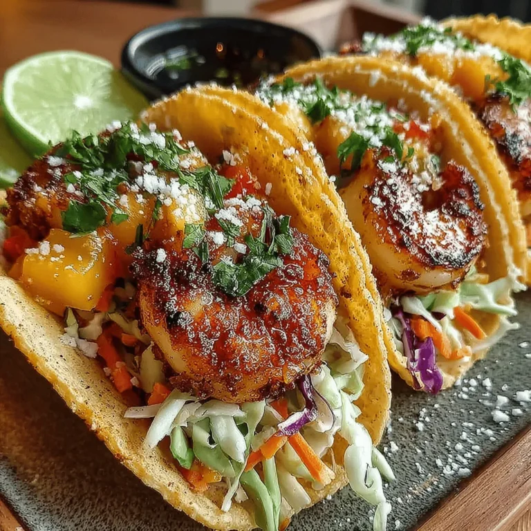 As summer approaches, the desire for vibrant, fresh flavors intensifies, and what better way to celebrate the season than with a dish that encapsulates the essence of tropical bliss? Enter the Tropical Breeze Shrimp Tacos with Peach Slaw. This recipe is a delightful fusion of succulent shrimp, sweet peaches, and crunchy vegetables, all wrapped in warm corn tortillas. It's not just a meal; it's an experience that transports your taste buds to sun-soaked beaches and balmy evenings.