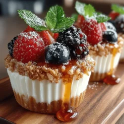 Berry Bliss Yogurt Cups combine the tangy richness of Greek yogurt with the natural sweetness of mixed frozen berries, creating a delightful treat that is as pleasing to the eye as it is to the palate. This recipe celebrates the exceptional health benefits of its ingredients while offering a versatile snack that can cater to various occasions. Whether you’re looking for a quick breakfast on a busy morning, a refreshing afternoon snack, or a light dessert to satisfy your sweet tooth, these yogurt cups fit the bill perfectly.