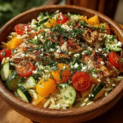 As the temperatures rise and the days grow longer, nothing quite hits the spot like a refreshing, light meal. Enter the Chilled Citrus Herb Chicken & Veggie Orzo, a dish that perfectly balances vibrant flavors and wholesome ingredients. This recipe is not just a treat for the palate; it's a feast for the eyes, showcasing a medley of colorful vegetables and succulent chicken, all enveloped in a zesty dressing that invigorates each bite. Whether you're hosting a summer gathering, preparing a meal prep for the week, or simply seeking a satisfying dinner, this dish is versatile enough to cater to any occasion.