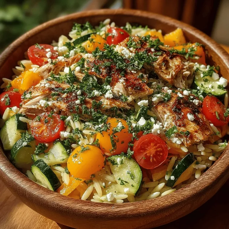 As the temperatures rise and the days grow longer, nothing quite hits the spot like a refreshing, light meal. Enter the Chilled Citrus Herb Chicken & Veggie Orzo, a dish that perfectly balances vibrant flavors and wholesome ingredients. This recipe is not just a treat for the palate; it's a feast for the eyes, showcasing a medley of colorful vegetables and succulent chicken, all enveloped in a zesty dressing that invigorates each bite. Whether you're hosting a summer gathering, preparing a meal prep for the week, or simply seeking a satisfying dinner, this dish is versatile enough to cater to any occasion.