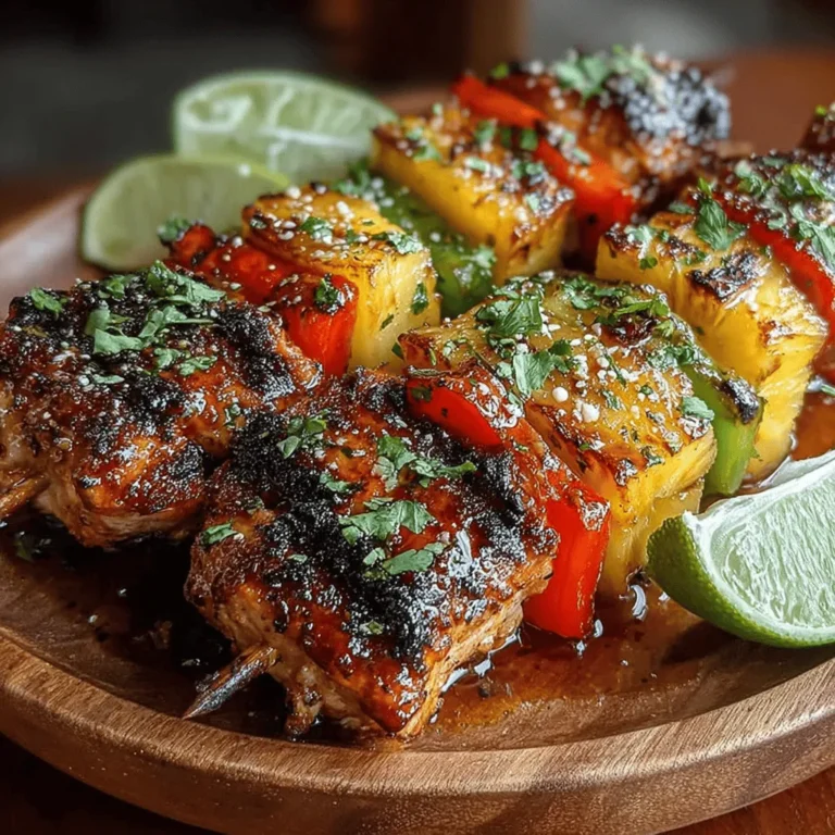 Creating your Tropical Bliss Grilled Chicken Pineapple Kabobs is a fun and rewarding process. Start by gathering your prepared ingredients: marinated chicken pieces, colorful bell peppers, red onions, and fresh pineapple chunks.