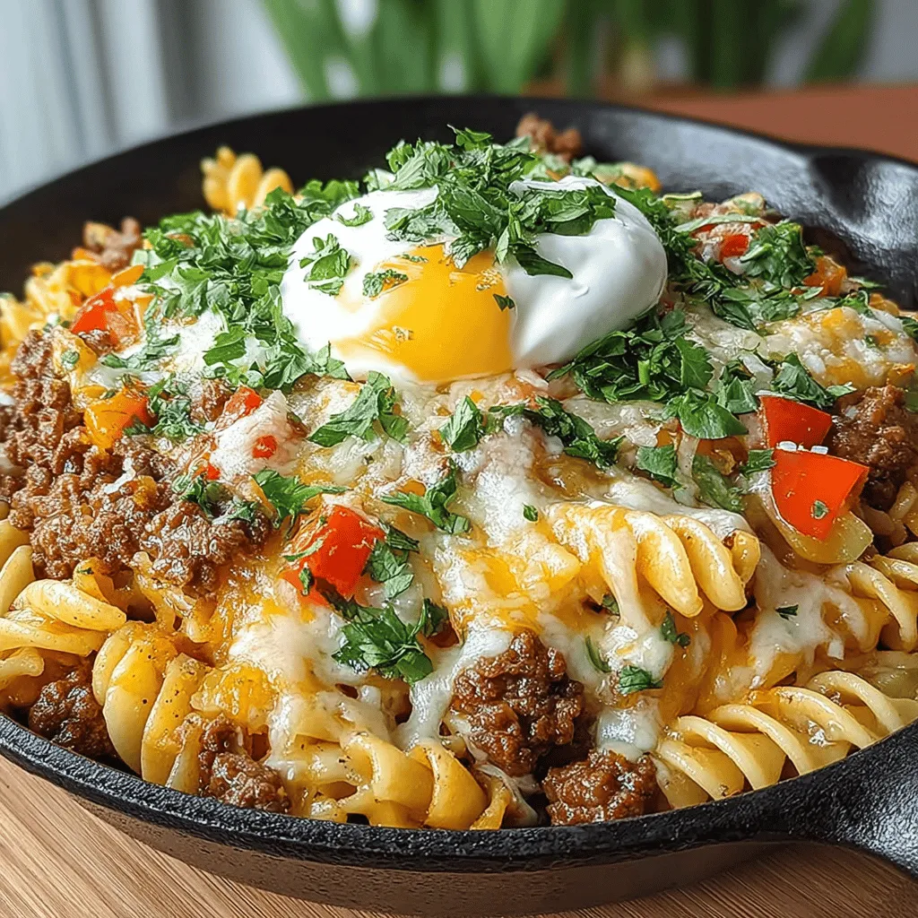 There’s something magical about the combination of tacos and pasta, isn’t there? As a child, I can remember countless evenings spent gathered around the dinner table, where the aromas of sizzling ground beef, melted cheese, and spices filled the air. Taco night was a cherished tradition in my household, but on those adventurous days when we craved something a little different, we’d throw in some pasta for good measure. That’s how this Cheesy Ground Beef Taco Pasta came to be—a delightful fusion that marries the comfort of pasta with the vibrant flavors of taco night.
