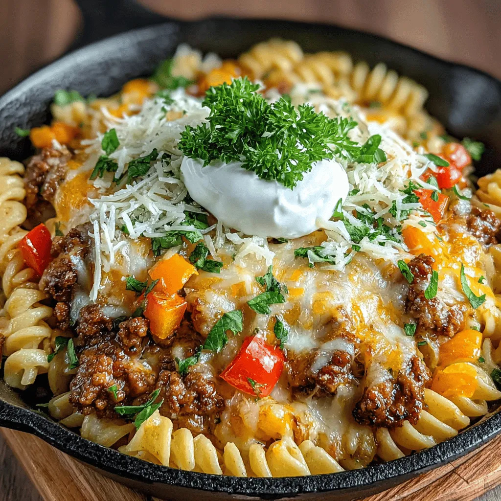 There’s something magical about the combination of tacos and pasta, isn’t there? As a child, I can remember countless evenings spent gathered around the dinner table, where the aromas of sizzling ground beef, melted cheese, and spices filled the air. Taco night was a cherished tradition in my household, but on those adventurous days when we craved something a little different, we’d throw in some pasta for good measure. That’s how this Cheesy Ground Beef Taco Pasta came to be—a delightful fusion that marries the comfort of pasta with the vibrant flavors of taco night.