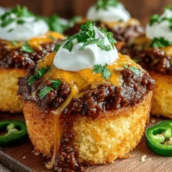If you’re on the lookout for a dish that perfectly marries comfort food with a delightful twist, look no further than Loaded Chili Cheese Cornbread Muffins. This recipe encapsulates the heartwarming essence of cornbread, elevating it with the savory depth of chili and the creamy richness of cheese. The result? A muffin that’s not only delicious but also packed with flavor, making it an instant crowd-pleaser.