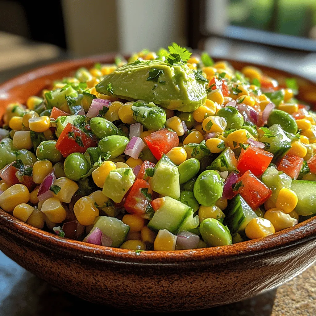 As the sun shines brighter and the days grow longer, there's no better way to celebrate the season than with a refreshing and vibrant salad. The Sunny Bliss Sweet Corn & Edamame Salad is a delightful dish that encapsulates the essence of summer. This colorful salad not only dazzles the eyes but also tickles the taste buds with its medley of flavors and textures. Perfect for picnics, barbecues, or simply as a light lunch, this salad is a crowd-pleaser that brings a bright burst of sunshine to any table.