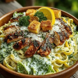 Discover the delightful fusion of flavors in our Grilled Chicken Caesar Pasta recipe. This dish brings together the classic tastes of a Caesar salad with the heartiness of pasta, making it an ideal choice for a satisfying meal any night of the week. Picture perfectly grilled chicken breast, tossed with al dente pasta, fresh romaine lettuce, and a creamy Caesar dressing, all topped with crunchy croutons and a sprinkle of Parmesan cheese. Whether you're hosting a dinner party or simply looking for a comforting family meal, this recipe is sure to impress.