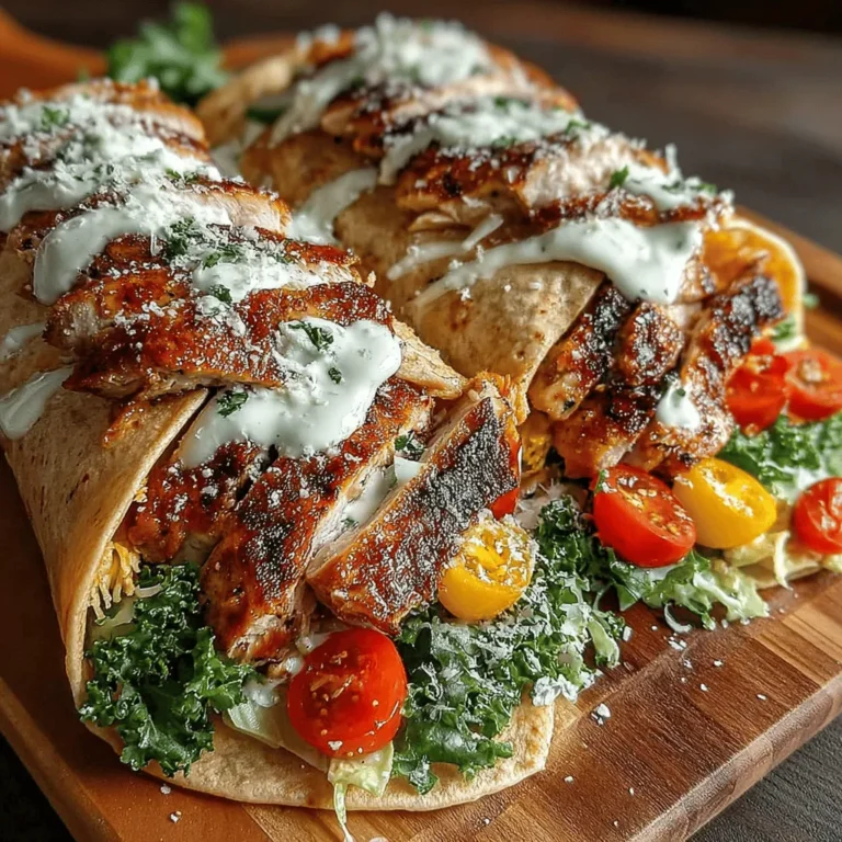 In today’s fast-paced world, finding a meal that is both delicious and nutritious can be a challenge, especially for busy individuals and families. Enter the Zesty Grilled Chicken Caesar Wrap—a delightful fusion of the classic flavors of Caesar salad wrapped in a convenient tortilla. This recipe combines lean protein, fresh greens, and zesty dressing, making it a perfect option for lunch or dinner. Whether you’re rushing out the door for work or looking for a quick meal to serve the family, this wrap is designed to satisfy your cravings while keeping your dietary goals intact.