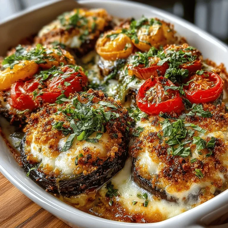Eggplant, Tomato & Hatch Bake is a vibrant and hearty dish that beautifully marries the rich flavors of eggplants and tomatoes with the delightful kick of Hatch chiles. This vegetarian bake is not just for those who prefer plant-based meals; its robust taste and satisfying texture make it a favorite among meat-lovers as well. The combination of ingredients creates a dish that is both comforting and nourishing, perfect for any occasion—be it a casual family dinner or a festive gathering with friends.
