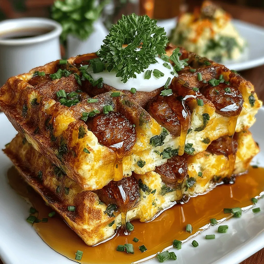 In the ever-evolving world of breakfast cuisine, creativity often leads to delightful new creations that elevate traditional dishes to exciting new heights. One such innovation is the Mini Sausage Biscuit Waffle Stacks, a playful and delicious twist on classic breakfast staples. This dish artfully combines the beloved flavors of fluffy biscuits, savory breakfast sausage, and golden waffles, making it an ideal option for families and gatherings alike. With its eye-catching presentation and mouthwatering taste, this recipe is sure to impress both kids and adults, transforming any breakfast or brunch into a festive occasion.