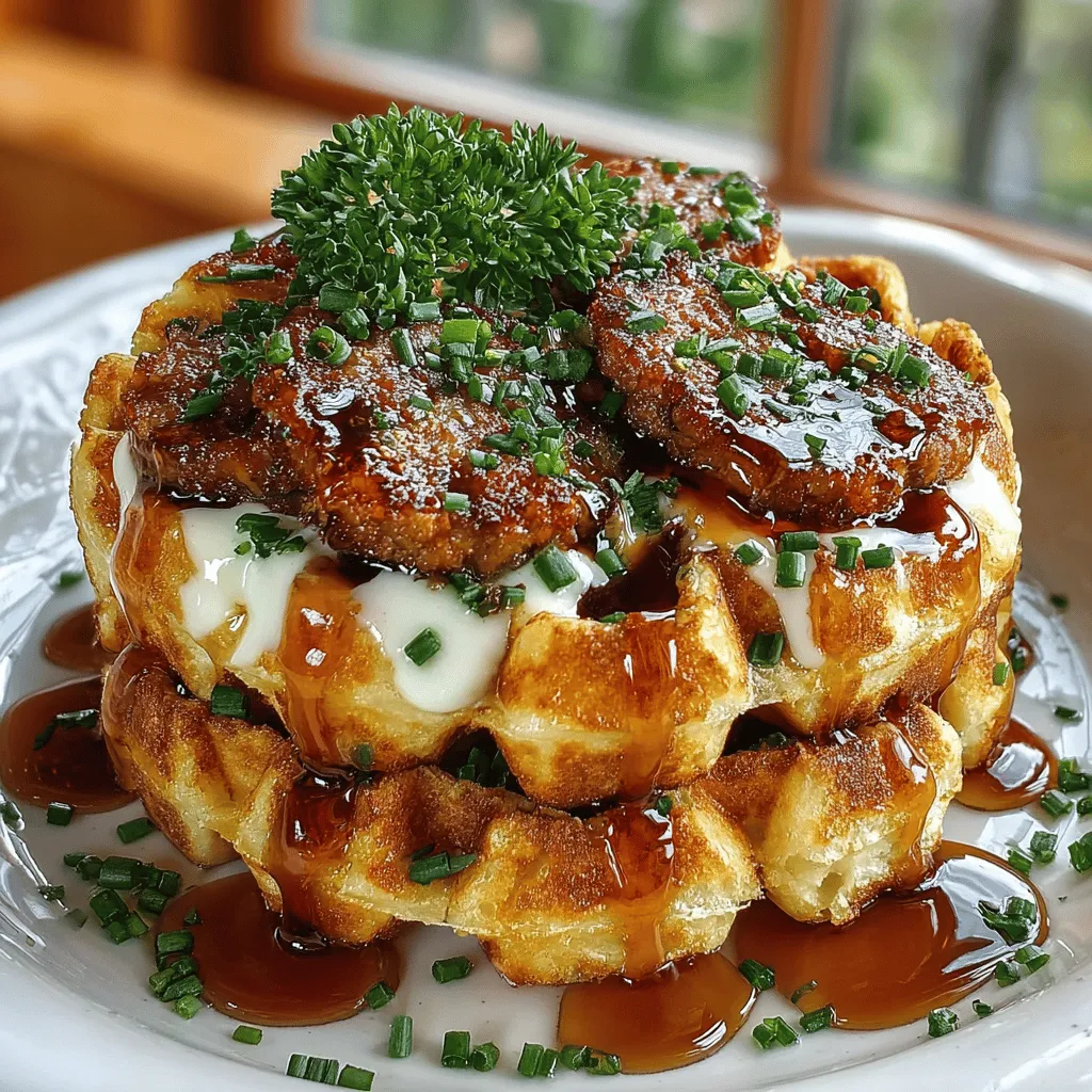 In the ever-evolving world of breakfast cuisine, creativity often leads to delightful new creations that elevate traditional dishes to exciting new heights. One such innovation is the Mini Sausage Biscuit Waffle Stacks, a playful and delicious twist on classic breakfast staples. This dish artfully combines the beloved flavors of fluffy biscuits, savory breakfast sausage, and golden waffles, making it an ideal option for families and gatherings alike. With its eye-catching presentation and mouthwatering taste, this recipe is sure to impress both kids and adults, transforming any breakfast or brunch into a festive occasion.