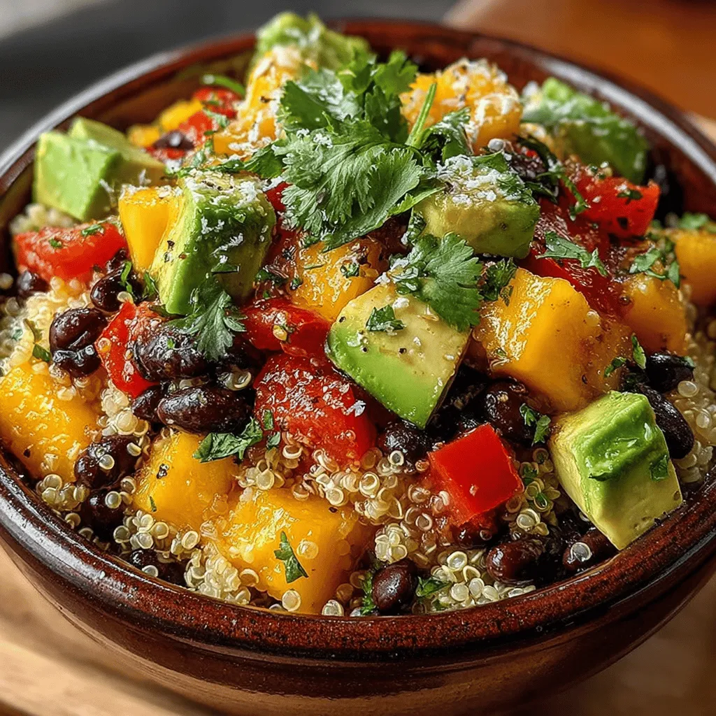 As the summer sun shines bright, there's no better way to celebrate the season than with a dish that embodies the essence of tropical flavors and vibrant colors. Enter the Tropical Crunch Mango Black Bean Quinoa Salad—an invigorating medley of ingredients that not only tantalizes the taste buds but also packs a nutritional punch. This salad is perfect for summer gatherings, meal prep, or a light dinner, making it a versatile choice for any occasion. With its delightful combination of sweet, savory, and crunchy elements, this salad is sure to become a favorite in your culinary repertoire.