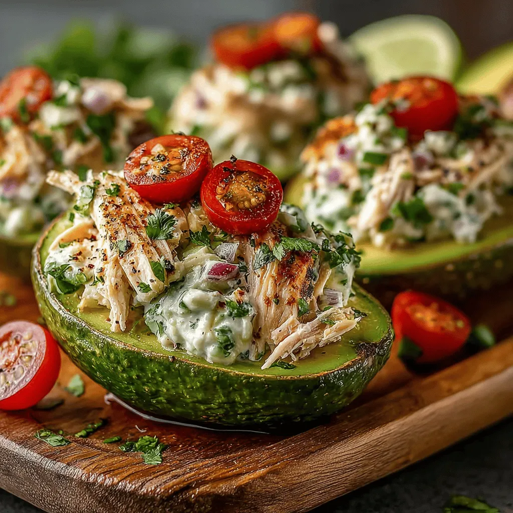 To create the perfect Mini Chicken Salad Avocado Boats, the next step is to fill the avocado halves with the chicken salad mixture. Begin by using a spoon to scoop out some of the flesh from the avocado, creating a deeper well for the filling. This not only helps in accommodating more of the chicken salad but also enhances the overall texture of the dish.