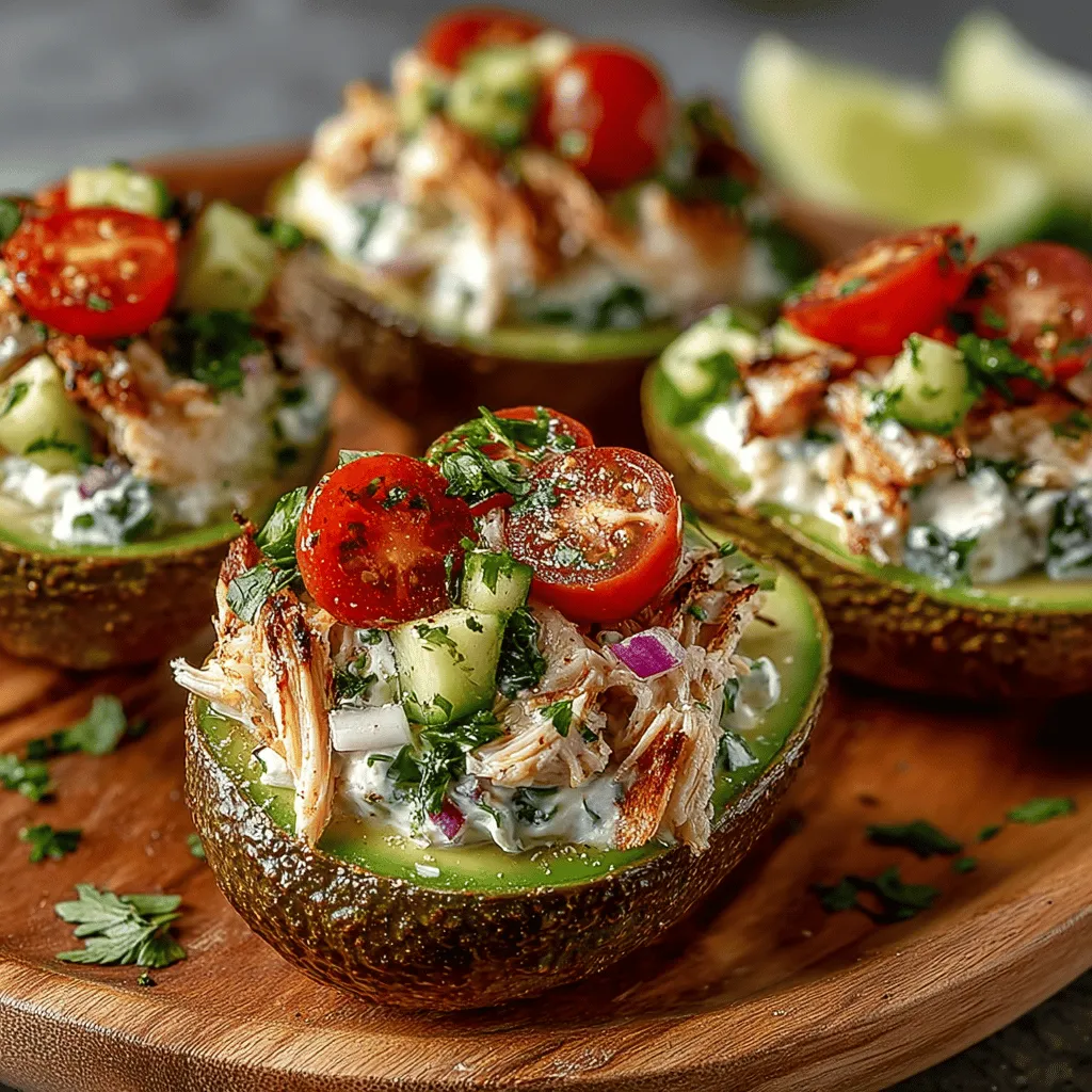 To create the perfect Mini Chicken Salad Avocado Boats, the next step is to fill the avocado halves with the chicken salad mixture. Begin by using a spoon to scoop out some of the flesh from the avocado, creating a deeper well for the filling. This not only helps in accommodating more of the chicken salad but also enhances the overall texture of the dish.