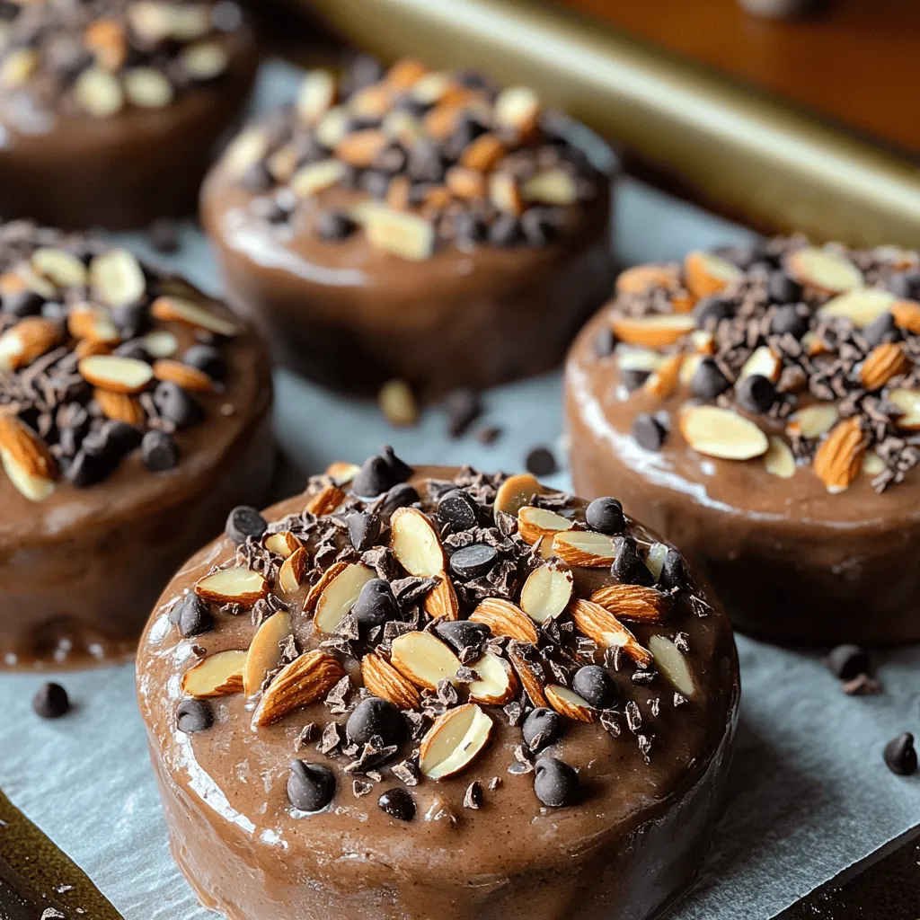 Achieving the perfect shape and texture of your Frozen Chocolate Almond Yogurt Pucks begins with how you dollop the mixture onto your trays. Here are some helpful tips: