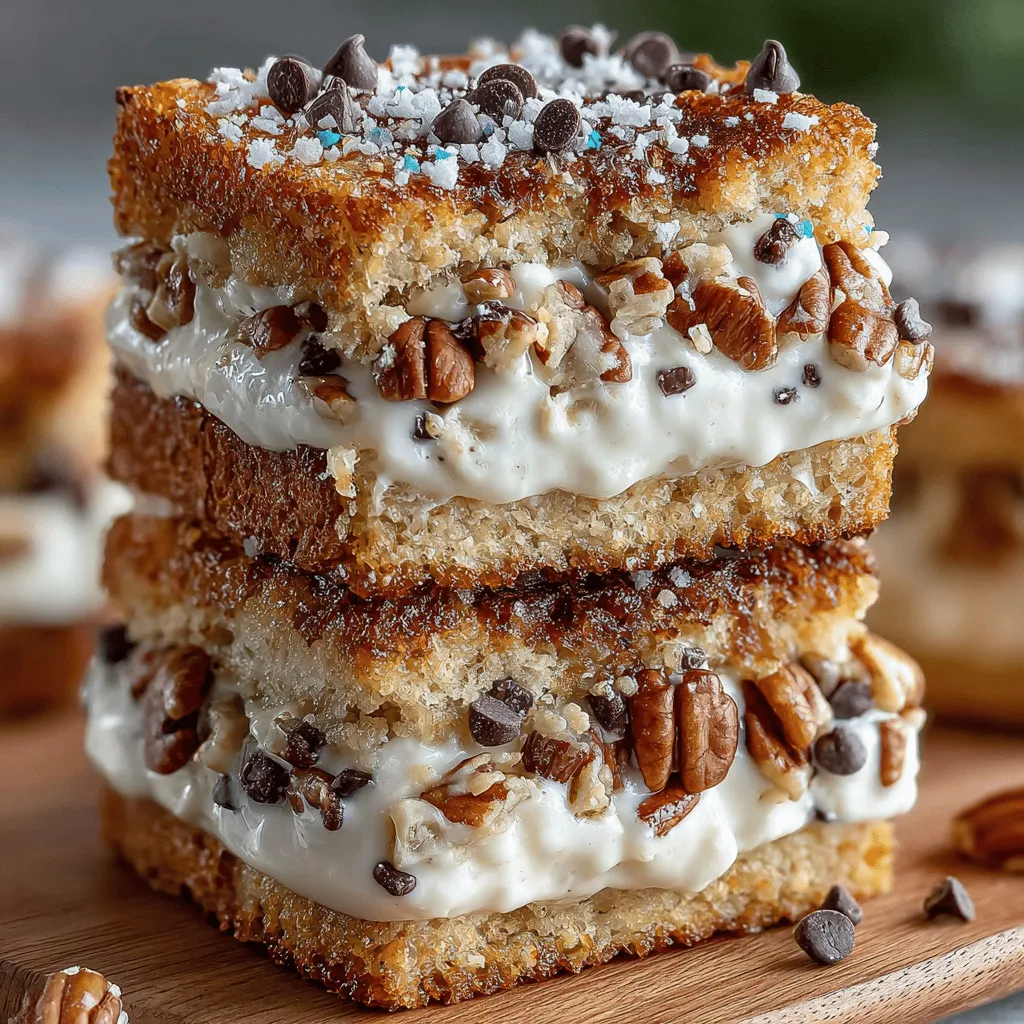 In the realm of desserts, few treats can rival the delightful combination of creamy yogurt and crunchy pecans. Enter the Frozen Yogurt Maple Pecan Sandwich Slices—a refreshing and wholesome dessert that perfectly balances flavors and textures. This recipe caters to health-conscious dessert lovers, offering a guilt-free indulgence that is as satisfying as it is delicious. With its creamy yogurt filling and nutty pecan crust, these sandwich slices are easy to prepare and are perfect for warm weather or any occasion when you crave something sweet.
